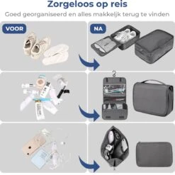 Basila® Packing Cubes - 8 Delig - Koffer Organizer - Toilettas Met Haak - Kleding Organizer - Grijs -Voyago Winkel 1200x1200 4064