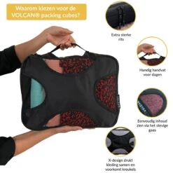 Volcan Packing Cubes - Koffer Organizer Set - Compression Cube Bagage - 4 Delige Set - Backpack - Zwart -Voyago Winkel 1200x1200 4067