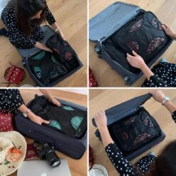 Volcan Packing Cubes - Koffer Organizer Set - Compression Cube Bagage - 4 Delige Set - Backpack - Zwart -Voyago Winkel 1200x1200 4069