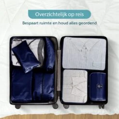 ForDig 8-Delige Packing Cubes (Blauw) - Koffer Organizer Set - Bagage Organizers - Compression Cube Tassen - Travel Backpack Kleding Zakken -Voyago Winkel 1200x1200 4079