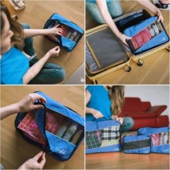 Sunflake Packing Cubes Set - 3 Stuks - Geschikt Voor Handbagage, Backpack & Koffer - Blauw -Voyago Winkel 1200x1200 4095