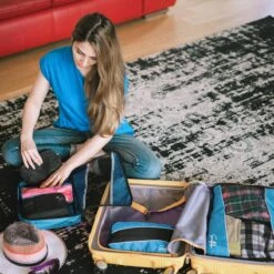 Sunflake Packing Cubes Set - 3 Stuks - Geschikt Voor Handbagage, Backpack & Koffer - Blauw -Voyago Winkel 1200x1200 4096