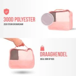 Packing Cubes - 8 Delig - Bagage Organizers - Kleding Organizer - Koffer Organizer Set - Koffer Organizer Set - Compression Cube - Roze -Voyago Winkel 1200x1200 4099