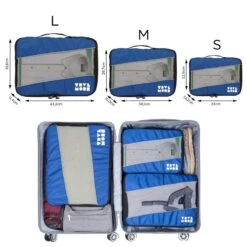 TRVLMORE - Packing Cubes Set - Koffer Organizer - 3 Stuks - Donkerblauw -Voyago Winkel 1200x1200 4109