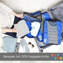 TRVLMORE - Packing Cubes Set - Koffer Organizer - 3 Stuks - Donkerblauw -Voyago Winkel 1200x1200 4111