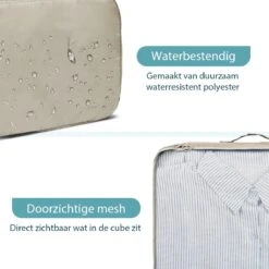 ForDig 8-Delige Packing Cubes (Beige) - Koffer Organizer Set - Bagage Organizers - Compression Cube Tassen - Travel Backpack Kleding Zakken -Voyago Winkel 1200x1200 4128