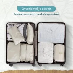 ForDig 8-Delige Packing Cubes (Beige) - Koffer Organizer Set - Bagage Organizers - Compression Cube Tassen - Travel Backpack Kleding Zakken -Voyago Winkel 1200x1200 4130