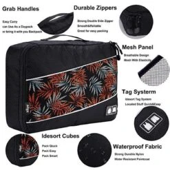 Packing Cubes Set (3x) - Koffer Organiser Voor Backpack & Koffer - Travel - Zwart - Adge -Voyago Winkel 1200x1200 4135