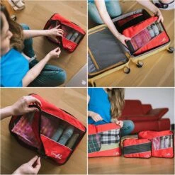Sunflake Packing Cubes Set - 3 Stuks - Koffer Organizer - Geschikt Voor Handbagage, Backpack & Koffer - Rood -Voyago Winkel 1200x1200 4138
