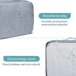 ForDig 8-Delige Packing Cubes (Grijs) - Koffer Organizer Set - Bagage Organizers - Compression Cube Tassen - Travel Backpack Kleding Zakken -Voyago Winkel 1200x1200 4164