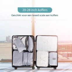 ForDig 8-Delige Packing Cubes (Grijs) - Koffer Organizer Set - Bagage Organizers - Compression Cube Tassen - Travel Backpack Kleding Zakken -Voyago Winkel 1200x1200 4166