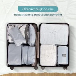ForDig 8-Delige Packing Cubes (Grijs) - Koffer Organizer Set - Bagage Organizers - Compression Cube Tassen - Travel Backpack Kleding Zakken -Voyago Winkel 1200x1200 4167