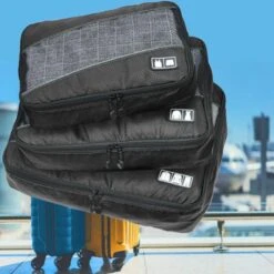 Merkloos Decopatent® Packing Cubes SET 3 Delig - Organizer Voor Koffer En Backpack - Bagagage Organizers Kleding Ondergoed Schoenen - Zwart -Voyago Winkel 1200x1200 4174