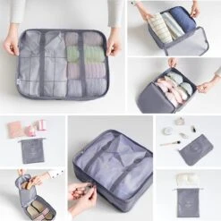 Naro Packing Cubes - 8 Delig - Koffer Organizer - Backpack Organizer - Baggage Organizers - Cubes Compression - Compression Cube - Reistassen - Zwart -Voyago Winkel 1200x1200 4188