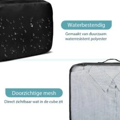 ForDig 8-Delige Packing Cubes (Zwart) - Koffer Organizer Set - Bagage Organizers - Compression Cube Tassen - Travel Backpack Kleding Zakken -Voyago Winkel 1200x1200 4191