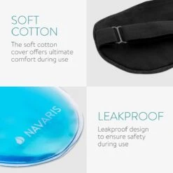 Navaris 2x Slaapmasker Met Gelpads - Verkoelend En Verwarmend Oogmasker - Set Van 2 Maskers En 4 Kompressen - Zwart -Voyago Winkel 1200x1200 4211