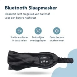 Slaapmasker Bluetooth Van Zijde – Oogmasker – Slaapmaskers Voor Mannen En Vrouwen – Slaap Koptelefoon – Nachtmasker – Zwart -Voyago Winkel 1200x1200 4224