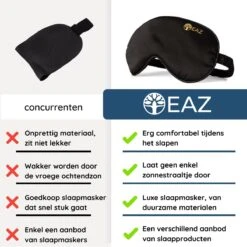EAZ Slaapmasker Satijn - Oogmasker Slaap - Slaapmasker Vrouwen En Mannen - Zijdezacht - Reismasker - Sleep Mask - Met Opbergzakje - Cadeau -Voyago Winkel 1200x1200 4257