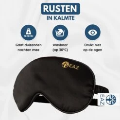 EAZ Slaapmasker Satijn - Oogmasker Slaap - Slaapmasker Vrouwen En Mannen - Zijdezacht - Reismasker - Sleep Mask - Met Opbergzakje - Cadeau -Voyago Winkel 1200x1200 4258