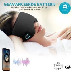 Traveltime - Slaapmasker Met Speakers - Bluetooth 5.0 - 100% Verduisterend - Verstelbaar - Zwart -Voyago Winkel 1200x1200 4296