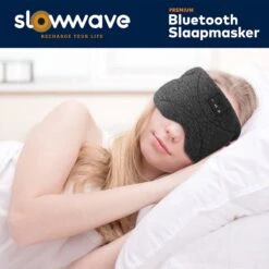Slowwave Bluetooth Slaapmasker - 'White Noise' Edition (limited) - 20 'ingebouwde' White Noise Geluiden (gebruik Ook Zonder Bluetooth/smartphone - 100% Verduisterend - Ultraplatte 'spons Speakers' (perfect Voor Zijslapers) -Voyago Winkel 1200x1200 4299