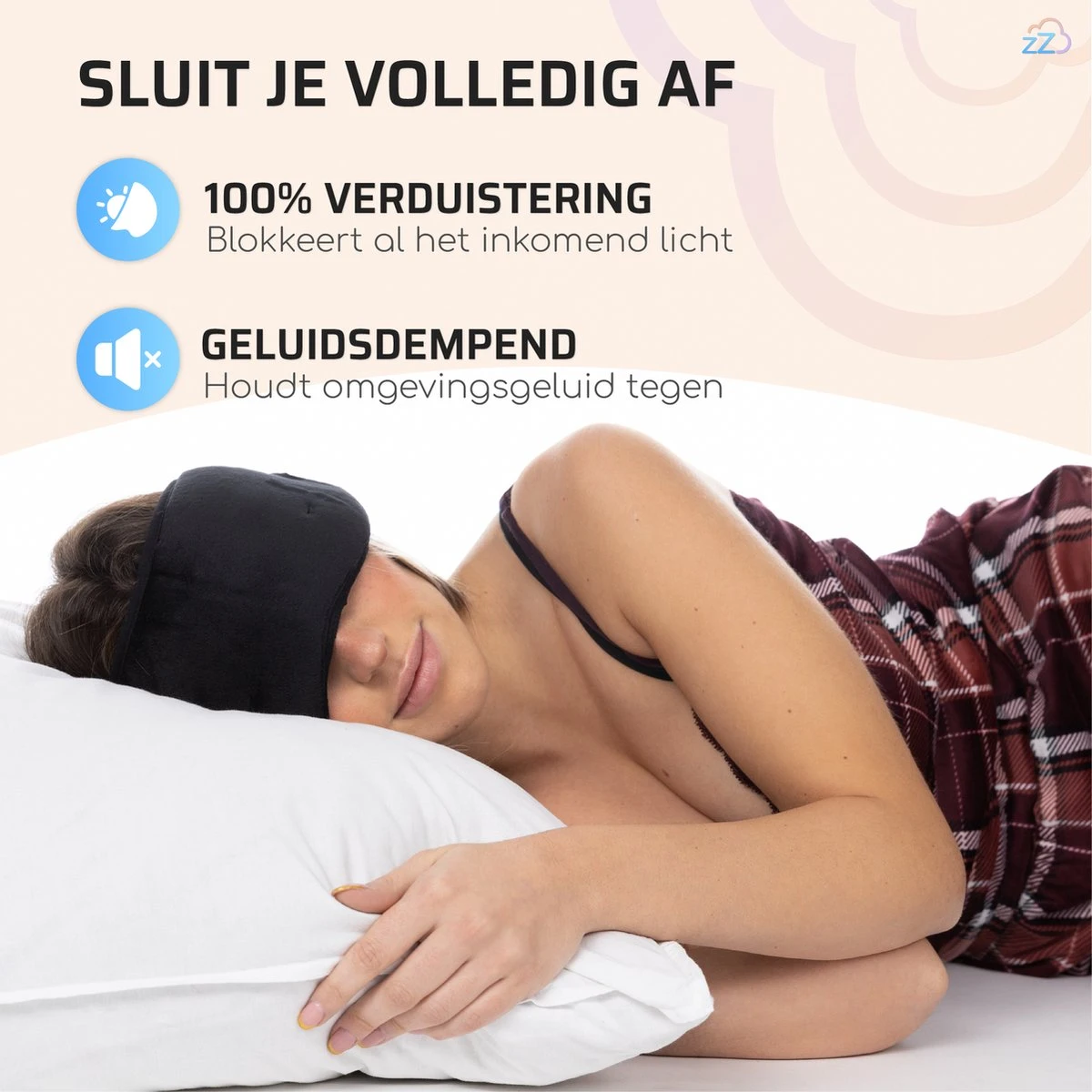 SleepiezZ® Slaapmasker PRO - Bluetooth Speakers - Oogmasker Slaap - 100% Verduisterend - Zwart 7 SleepiezZ® Slaapmasker PRO - Bluetooth Speakers - Oogmasker Slaap - 100% Verduisterend - Zwart - Afbeelding 5