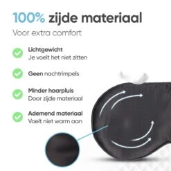 Trendfield Luxe Slaapmasker Met Zijden Hoofdband - Verstelbaar Oogmasker 100% Zijde - Incl. Opbergzakje - Blinddoek Voor Mannen & Vrouwen - Zwart -Voyago Winkel 1200x1200 4330