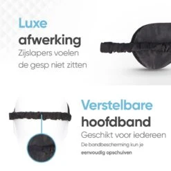 Trendfield Luxe Slaapmasker Met Zijden Hoofdband - Verstelbaar Oogmasker 100% Zijde - Incl. Opbergzakje - Blinddoek Voor Mannen & Vrouwen - Zwart -Voyago Winkel 1200x1200 4332