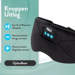 Monx Slaapmasker Met Bluetooth - Sleeping Headphone - Zwart -Voyago Winkel 1200x1200 4350