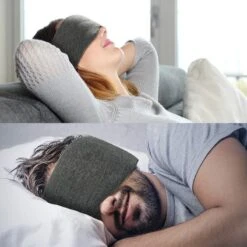 SIMIA™ Supreme 100% Verduisterend Slaapmasker + Opbergzakje - Verstelbaar Oogmasker - Zacht En Ademend - Blinddoek - Donkergrijs -Voyago Winkel 1200x1200 4365