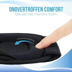 MCI Luxe Slaapmasker - Slaapmasker Voor Vrouwen En Mannen - Traagschuim - 100% Verduisterend - 3D Ademend - Nachtrust - Zwart -Voyago Winkel 1200x1200 4371