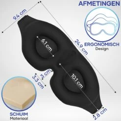 MW® - Slaapmasker - Oogmasker Slaap - Heren En Vrouwen - Zijde Stof - 100% Verduisterend - Verstelbaar - Incl. Slaap Oordopjes -Voyago Winkel 1200x1200 4380