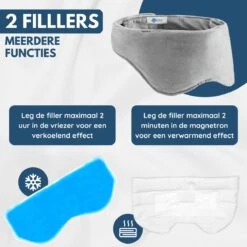 EAZ Verzwaard Slaapmasker - Oogmasker Slaap - Verwarmen En Koelen - Slaapmasker Vrouwen En Mannen - Ontspanning - Migraine - Incl. Luxe Bewaarhoes - Cadeau -Voyago Winkel 1200x1200 4387