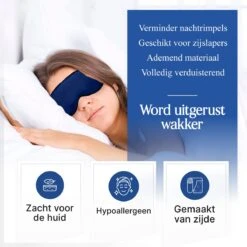SIMIA™ Premium Zijden Slaapmasker + Opbergzakje - 100% Verduisterend Oogmasker - Verstelbaar - Blinddoek - Zijdezacht - Anti-Rimpel - Cadeau Tip - Marine Blauw -Voyago Winkel 1200x1200 4392