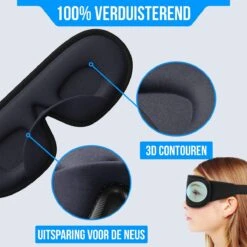Strex Luxe Slaapmasker - 3D Ergonomisch - 100% Verduisterend - Traagschuim - Slaap Masker - Oog Masker -Voyago Winkel 1200x1200 4396