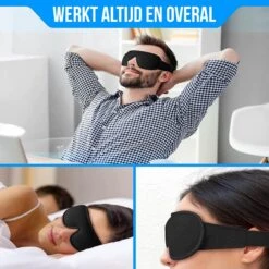 Strex Luxe Slaapmasker - 3D Ergonomisch - 100% Verduisterend - Traagschuim - Slaap Masker - Oog Masker -Voyago Winkel 1200x1200 4399