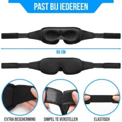 Strex Luxe Slaapmasker - 3D Ergonomisch - 100% Verduisterend - Traagschuim - Slaap Masker - Oog Masker -Voyago Winkel 1200x1200 4400