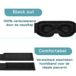 ForDig Ergonomische 3D Slaapmasker - 100% Verduisterend Oogmasker Incl. Opbergetui - Ademend Traagschuim Slaap Masker - Verstelbaar Oog Blinddoek - Nachtmasker Slapen - Blauw -Voyago Winkel 1200x1200 4403