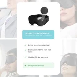 Merkloos Luxe Slaapmasker - 100% Verduisterend - 3D Ademend Traagschuim - Zwart -Voyago Winkel 1200x1200 4414