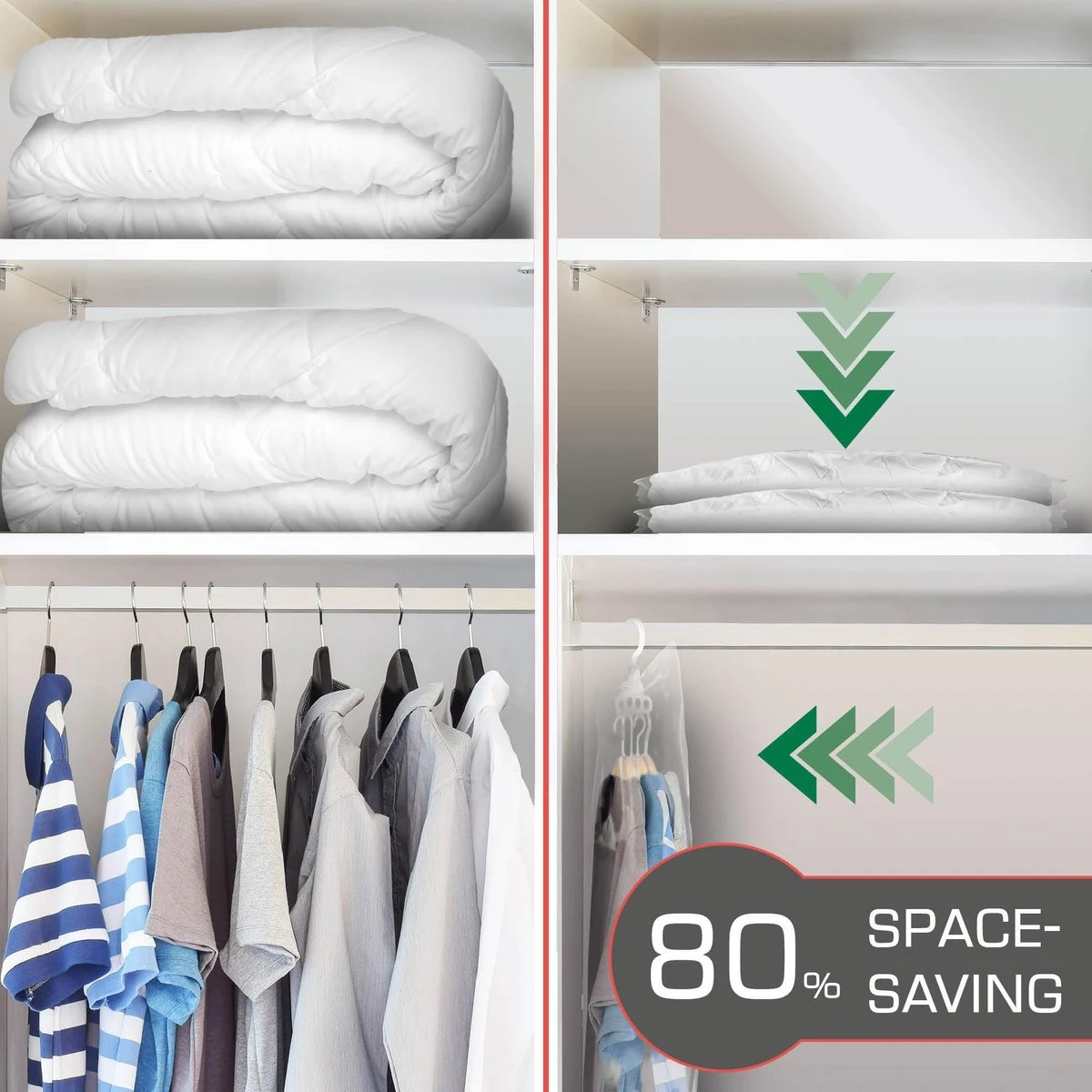 Bomoe Vacuumzakken Kleding Knippa – Set á 12 Stuks Herbruikbaar Vacuum Opbergzakken – Compressiezakken Met Pomp – Vacuum Bags - Maat S 4 Bomoe Vacuumzakken Kleding Knippa – Set á 12 Stuks Herbruikbaar Vacuum Opbergzakken – Compressiezakken Met Pomp – Vacuum Bags - Maat S - Afbeelding 2