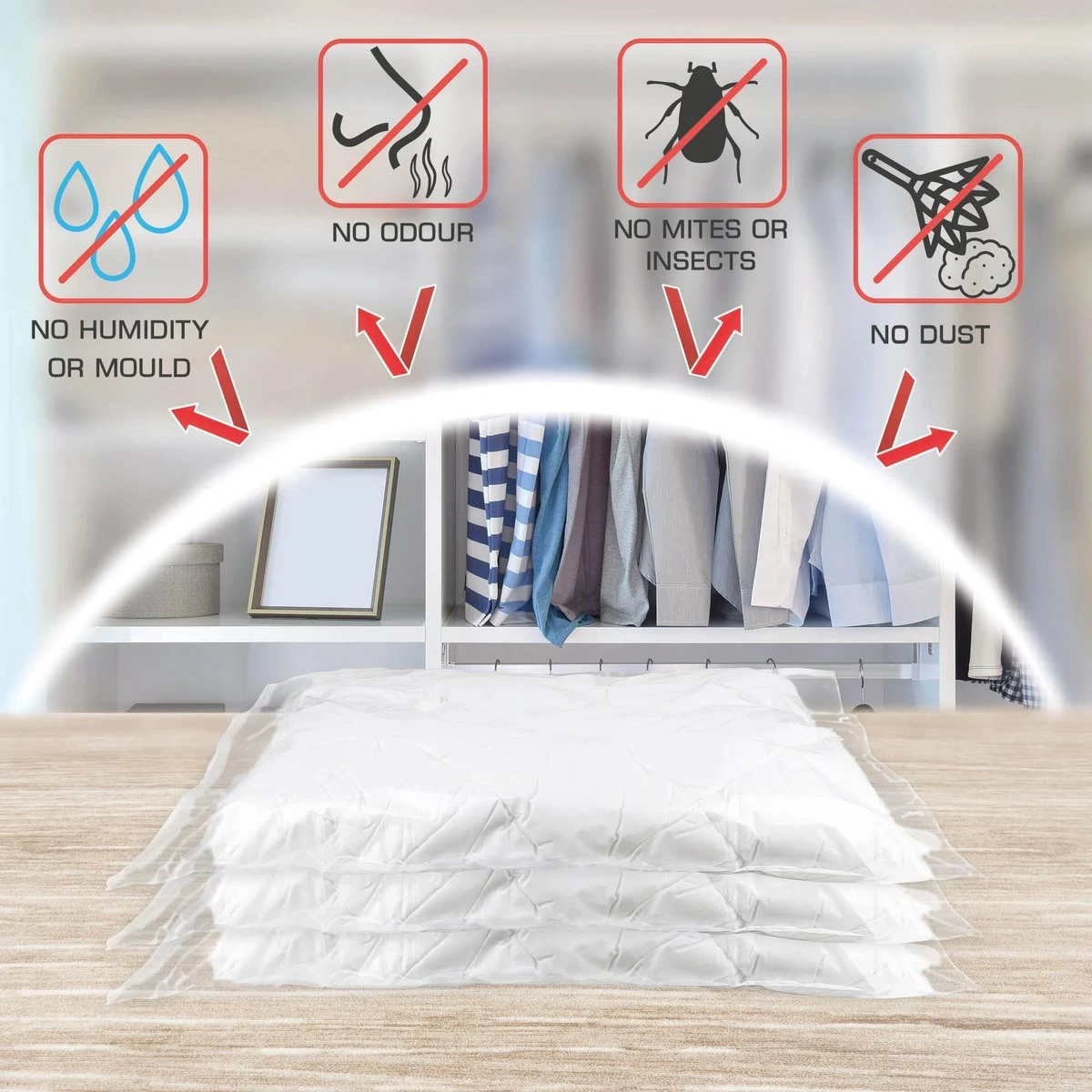 Bomoe Vacuumzakken Kleding Knippa – Set á 12 Stuks Herbruikbaar Vacuum Opbergzakken – Compressiezakken Met Pomp – Vacuum Bags - Maat S 9 Bomoe Vacuumzakken Kleding Knippa – Set á 12 Stuks Herbruikbaar Vacuum Opbergzakken – Compressiezakken Met Pomp – Vacuum Bags - Maat S - Afbeelding 7