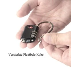Merkloos 2 TSA Koffersloten - Cijferslot - Bagageslot - Hangslot - Zwart - Flexibel Hangslot - Reisslot - Backpack Reisslot - Travel Cabellock - Kofferslot - TSA Cijferslot - Kabelslot -Voyago Winkel 1200x1200 4537
