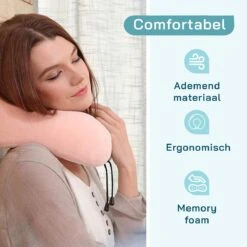 ForDig Premium Nekkussen - Inclusief Slaapmasker & Oordopjes - Memory Foam - Roze -Voyago Winkel 1200x1200 4580
