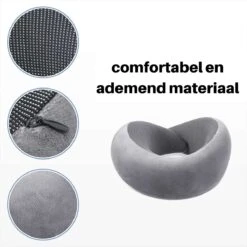Memory Foam Reiskussen - Inclusief Opergtasje - Grijs -Voyago Winkel 1200x1200 4629