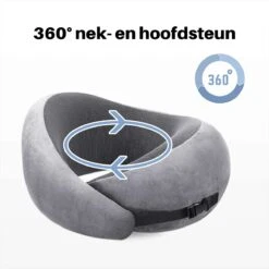 Memory Foam Reiskussen - Inclusief Opergtasje - Grijs -Voyago Winkel 1200x1200 4631
