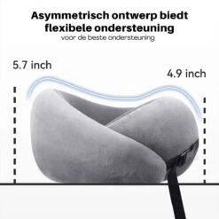 Memory Foam Reiskussen - Inclusief Opergtasje - Grijs -Voyago Winkel 1200x1200 4632
