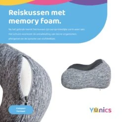 YUNICS® Reiskussen - Nekkussen - NeksteunTraagschuim - Inclusief Oogmasker, Oordopjes En Reistas -Voyago Winkel 1200x1200 4660