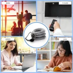 Anti Nekpijn Opblaasbaar Kussen | Nekkussen | Reiskussen | Verlicht Nek En Schouderpijn | Blauw - Neksteun | Nek Stretcher | Zacht Fleece | Cervicaal Nektractie Kussen | Nek Brace | Luxe | Ergonomisch | Opblaasbaar | Fluweel -Voyago Winkel 1200x1200 4701