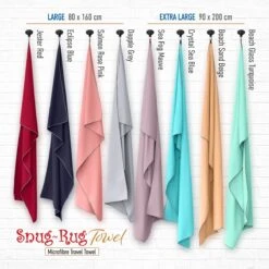 Snug Rug - Handdoeken - Microvezel Handdoek - Badhanddoeken - Badlaken - Reishanddoek - Badhanddoek - Badlakens - 80 X 160 Cm - Blauw -Voyago Winkel 1200x1200 4718