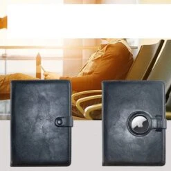 Deluqse Paspoorthouder Met Airtag - Paspoort Hoesje - Met Airtag Vakje - Zwart - Airtag Wallet - Paspoort Portemonnee - Travel Wallet - Paspoort Organizer